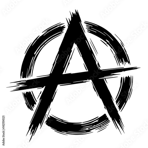 Silhouette sketch of anarchy symbol