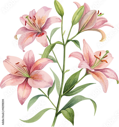 Beautiful Wildflower Arrangement – Flat Vector Art