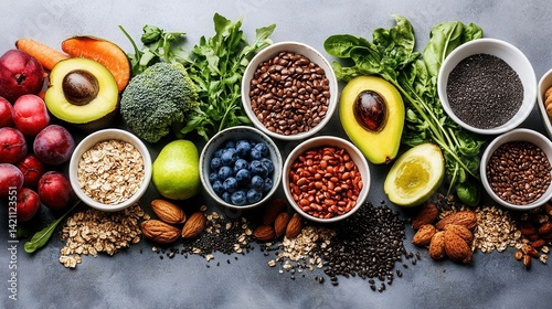 Wallpaper Mural Assorted healthy foods and superfoods Torontodigital.ca