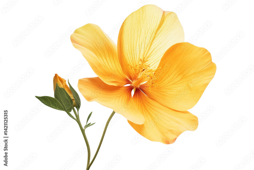 Fototapeta premium Elegant flower art illustration featuring botanical elements presented clearly on a clean white background