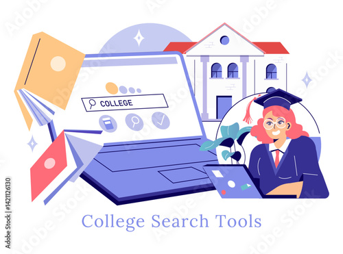 College Choise. Flat Vector Illustration