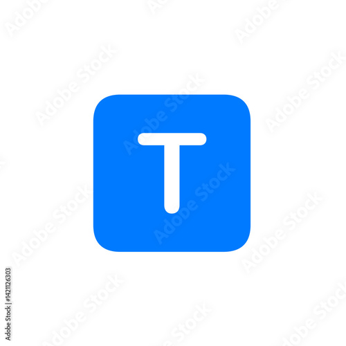 Filled Square with Letter T