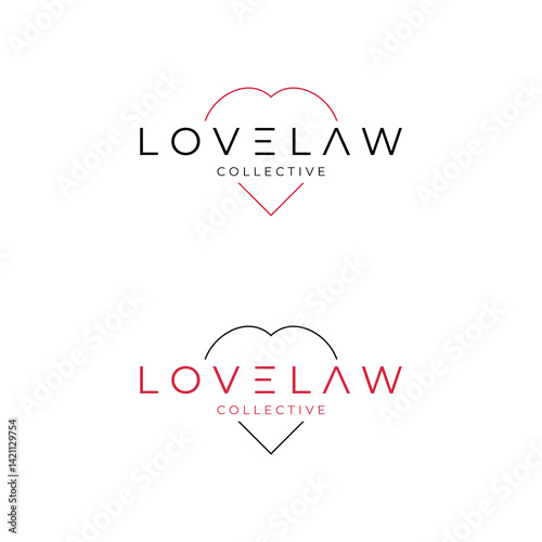 Minimal Heart Logo with Elegant Typography Love Law Collective Branding Design
