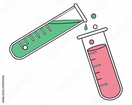 Test Tubes Mixing Liquids: Chemistry Experiment, Science, Research, Laboratory.