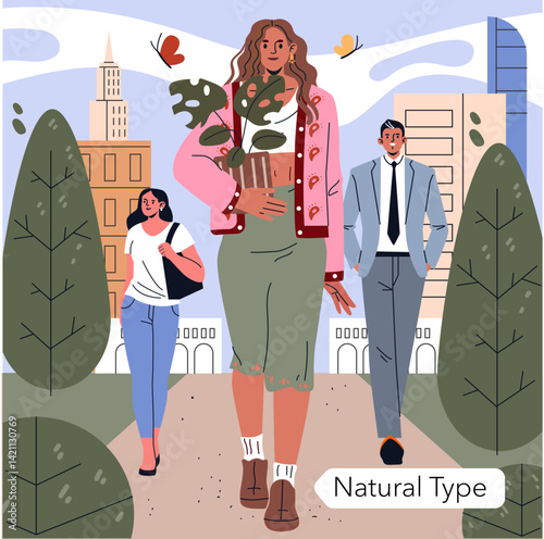 Kibbe Types. Flat Vector Illustration