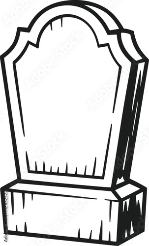 Ornate Tombstone Vector Illustration in Hand-Drawn Style