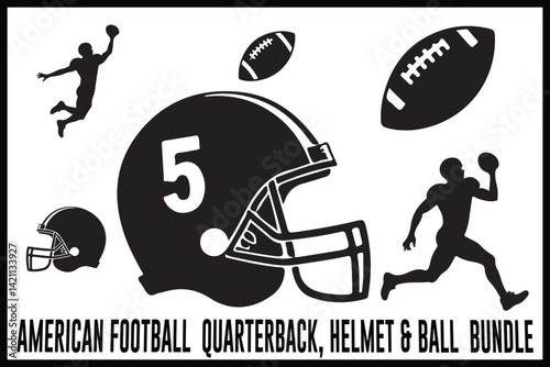 Football QB, Helmet & Ball Bundle