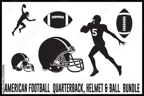 Football QB, Helmet & Ball Bundle