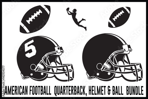 Football QB, Helmet & Ball Bundle
