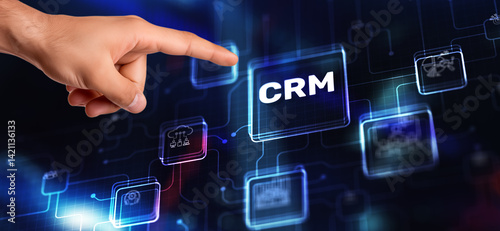 CRM Customer Relationship Management Business Concept. Customer focus