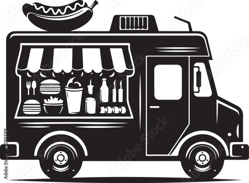 gourmet food trucks vector