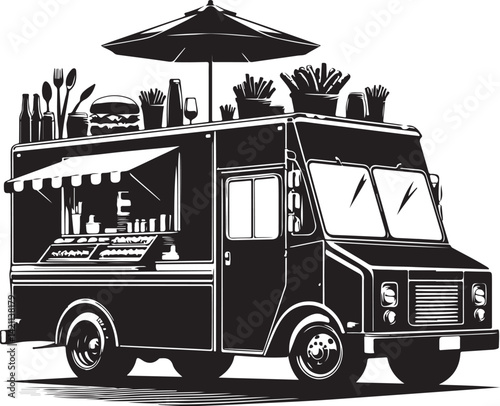 gourmet food trucks vector