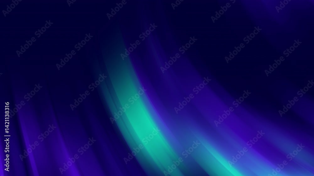 Abstract glowing blue aurora light streaks on dark background, 4K UHD
