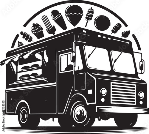 gourmet food trucks vector