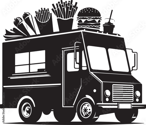 gourmet food trucks vector