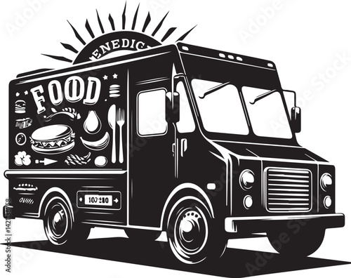 gourmet food trucks vector