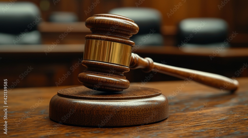 A wooden gavel sitting on top of a wooden table A wooden gavel sitting on top of a wooden table