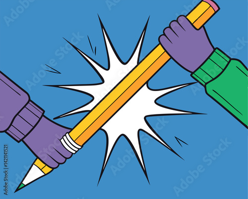 Pencil Tug of War: Competition, Creativity, Conflict, Education.