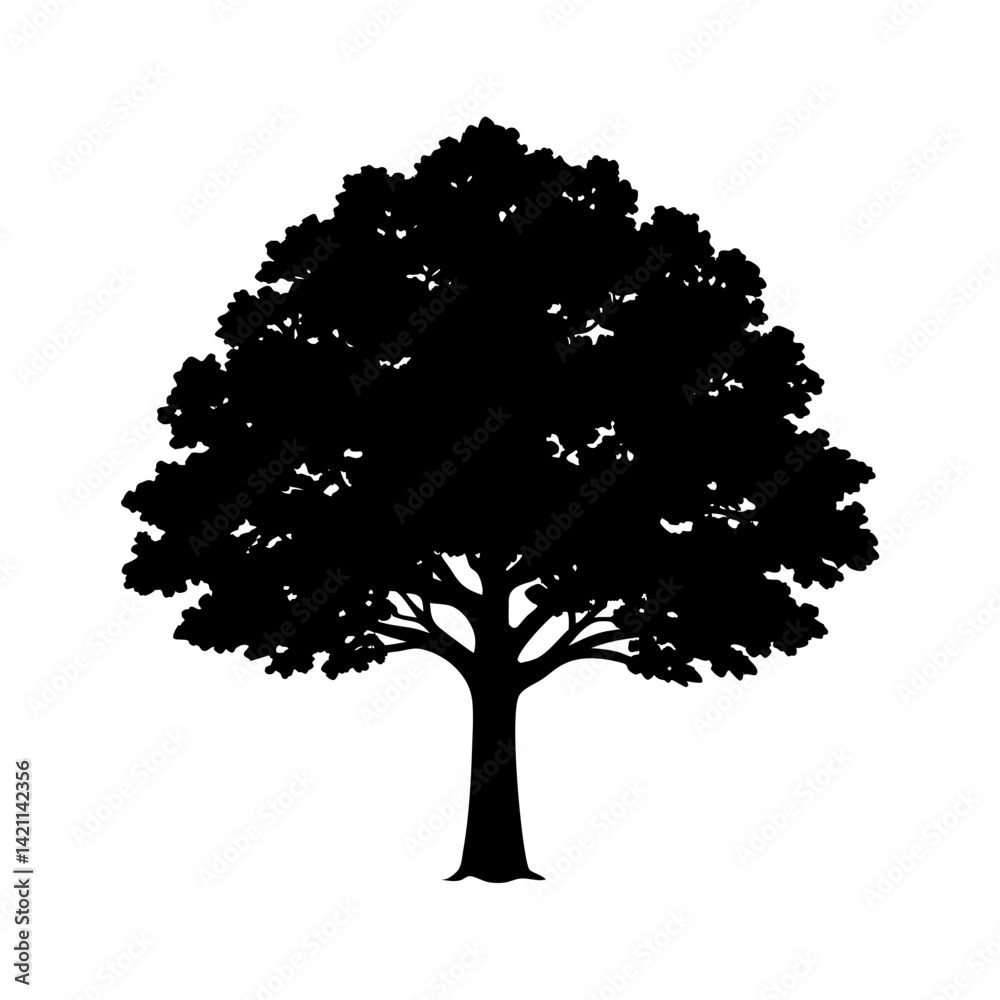 Fototapeta premium oak-tree-vector-silhouette illustration