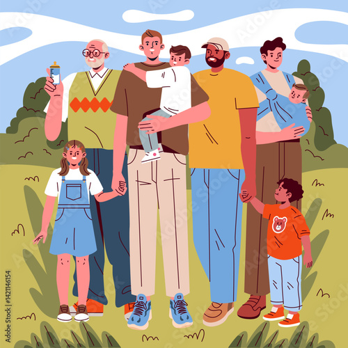 Fathers Day. Flat Vector Illustration