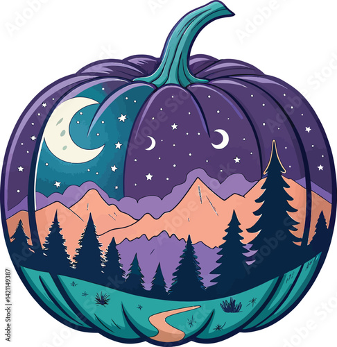 Flat Orange Pumpkin – Autumn Harvest Vector Art
