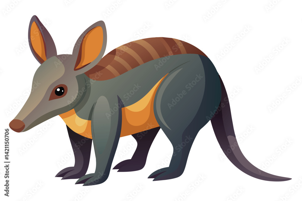 Obraz premium Bright and whimsical vector illustration of a cartoon aardvark, showcasing its distinct features and playful design. Perfect for children's media and educational materials.