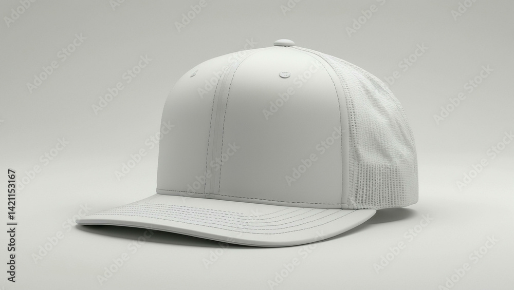 Fototapeta premium Blank White Baseball Cap Mockup