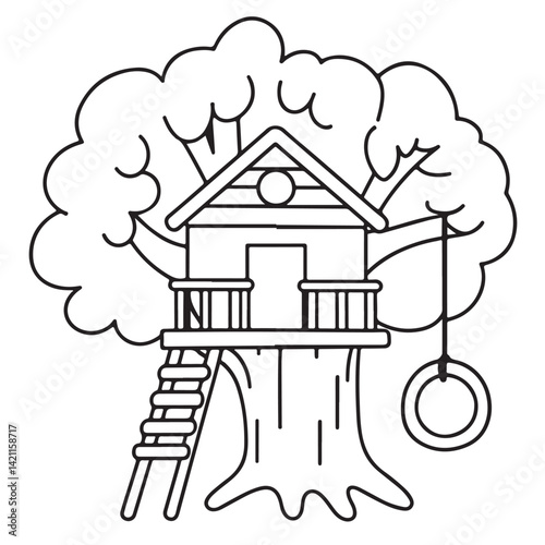 Cozy space coloring pages, bold and easy coloring pages, space coloring page, line art, victor illustration, black & white design, bold & easy coloring book, background