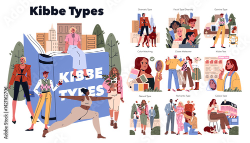 Kibbe Types. Flat Vector Illustration