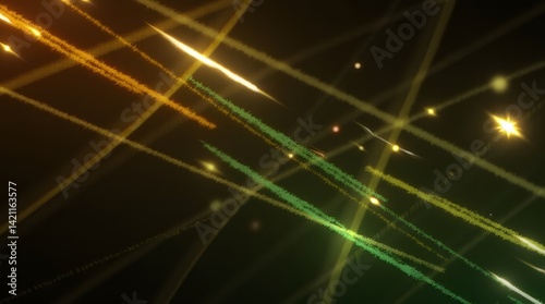 Dynamic abstract background with glowing lines and particles. Modern, energetic design for technology, science, or futuristic projects.