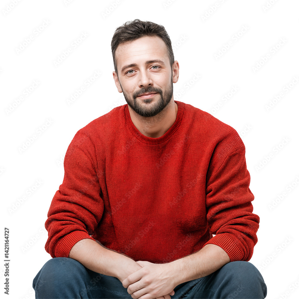 Obraz premium Portrait of a Man in Red Sweater