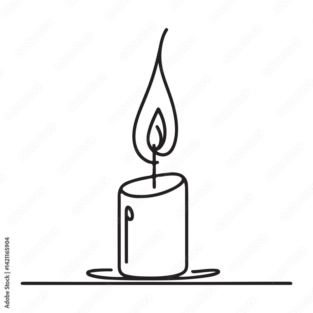Burning Candle Illustration Vector for Peace and Remembrance Burning Candle Illustration Vector for Peace and Remembrance