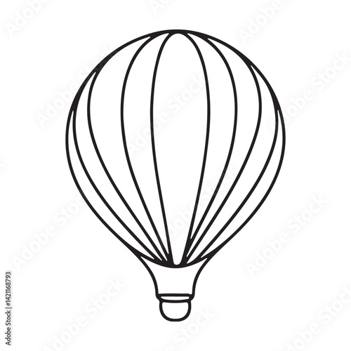 Simple hot air balloon vector illustration for travel and adventure