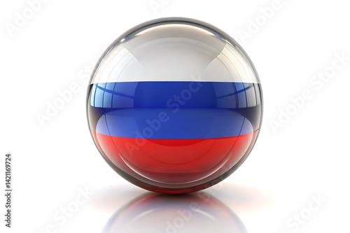Free Download Glossy 3D Model of the Russian Flag on a Sphere - GFXLoad