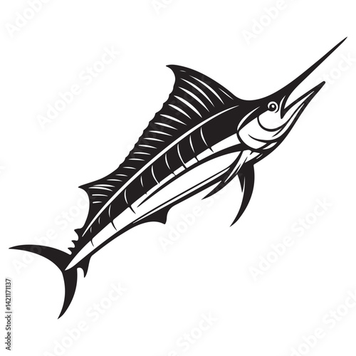 Marlin Fish Vector Illustration for Sporting Goods and Fishing Gear