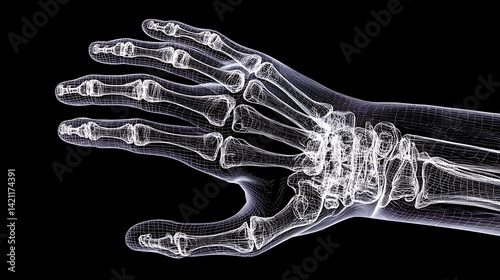 Skeletal hand, X-ray style