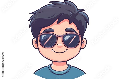 Obraz na płótnie Pixelated Portrait Of A Young Man Wearing Sunglasses And Smiling Against White Background w salonie