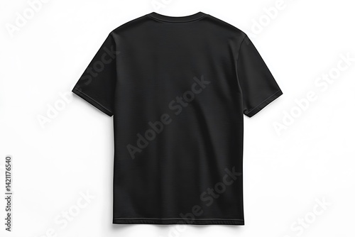 Obraz na płótnie Plain Black Tee Shirt Isolated On White Background Minimalist Studio Shot w salonie