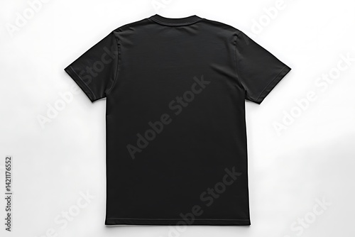 Obraz na płótnie Plain Black T-shirt Isolated On White Background Showing Casual Clothing Detail w salonie