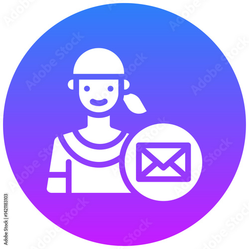 Woman with Envelope Icon