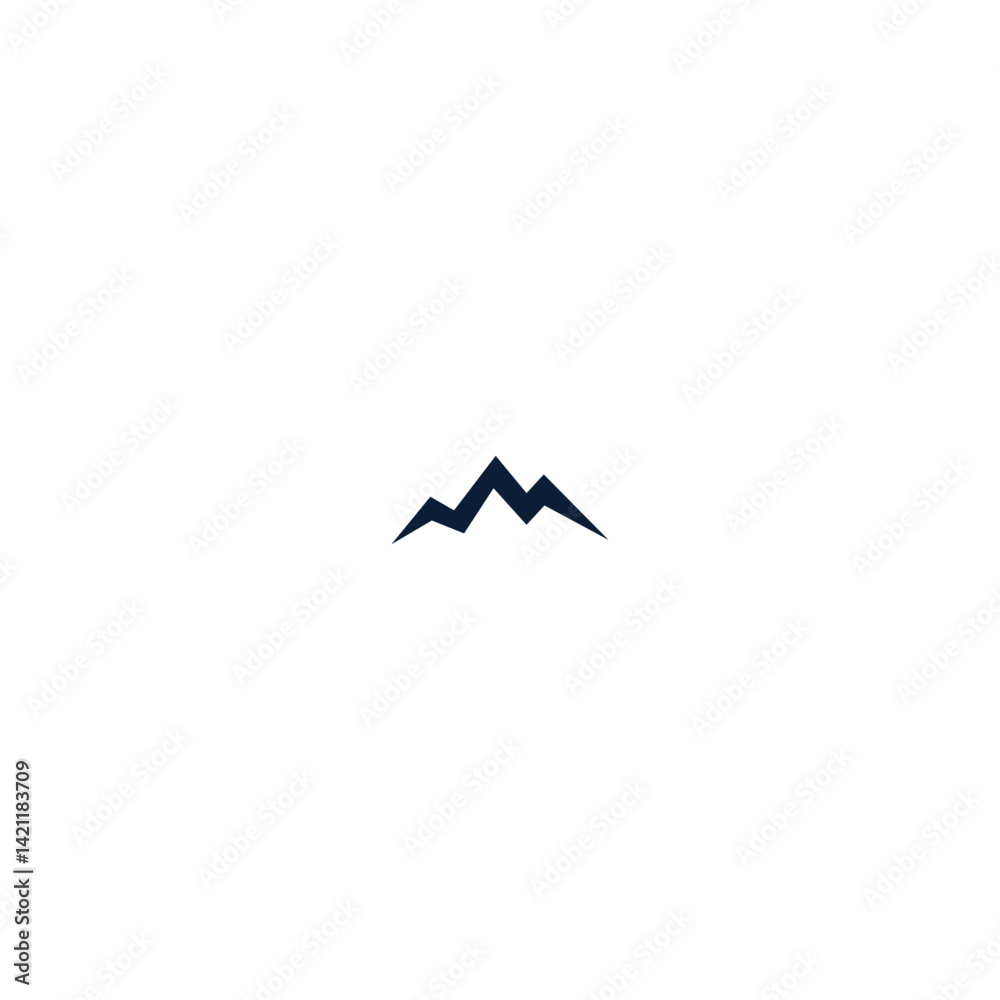 Minimalist Mountain Logo Design with white background. Minimalist Mountain Logo Design with white background.