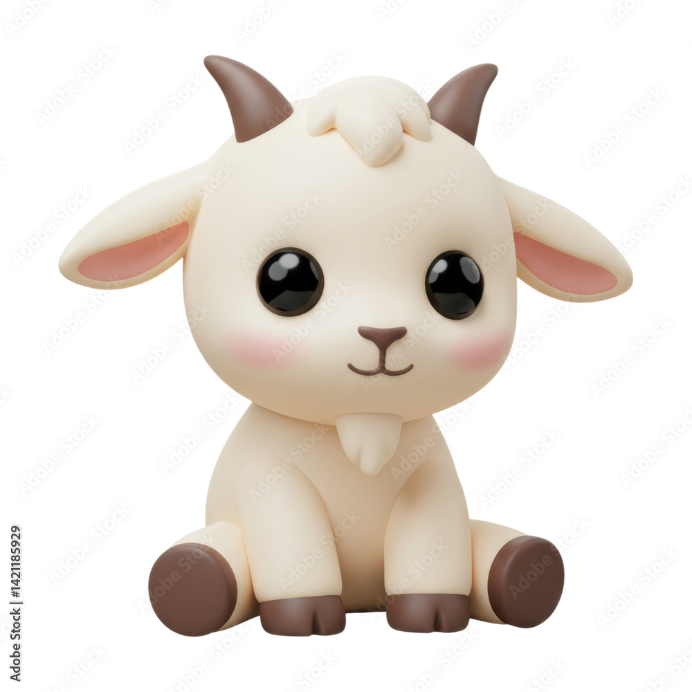 Cute white goat cartoon character Cute white goat cartoon character