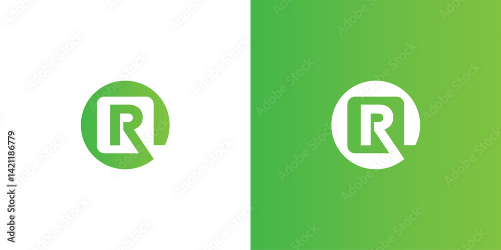 Letter R with Circle Logo Design Letter R with Circle Logo Design