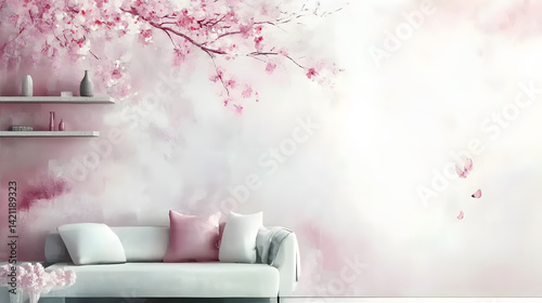 pink and white table