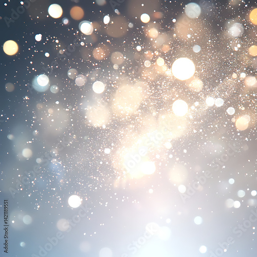 Abstract glowing light particles in dreamy background, magical bokeh effect
