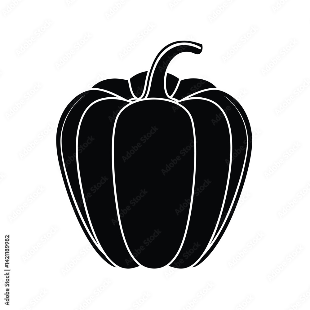 Pepper Silhouette, pepper vector Art & Illustration on a white background Pepper Silhouette, pepper vector Art & Illustration on a white background
