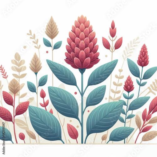 vector of Amaranth flat design style, isolated on white background