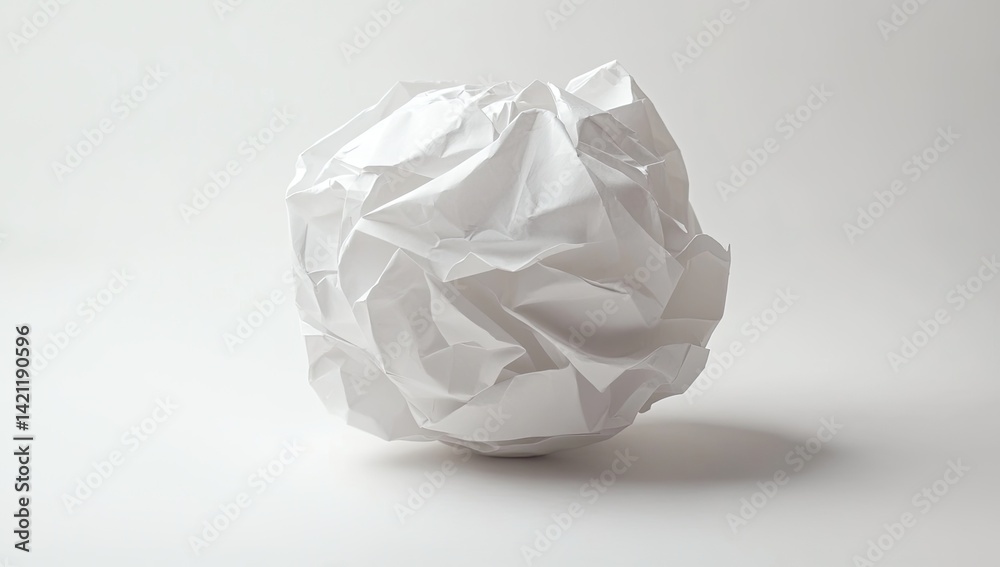 Crumpled white paper ball Crumpled white paper ball