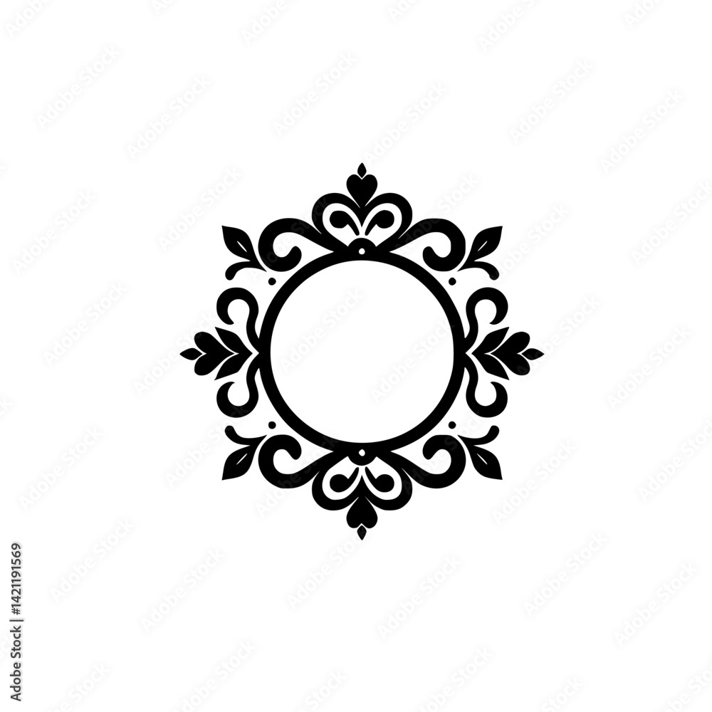 Elegant Black Floral Frame Logo, Vector Design Element, Decorative Border. Elegant Black Floral Frame Logo, Vector Design Element, Decorative Border.