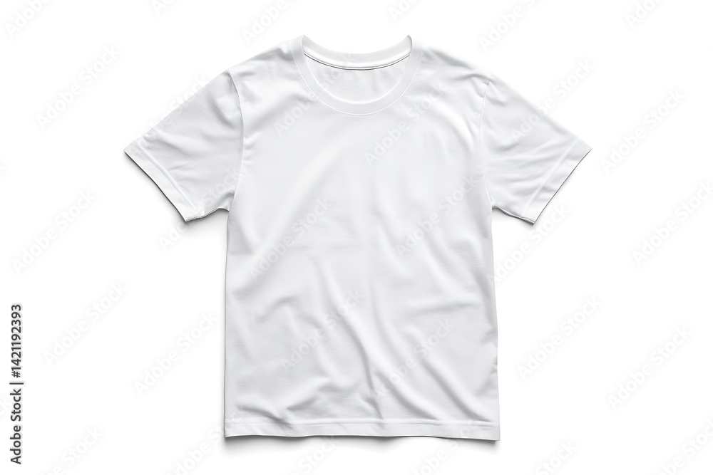White T-shirt Isolated On White Background Studio Shot Simple Clean Apparel